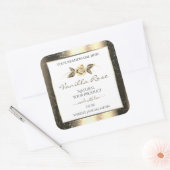 Glamoureus Gold Glitter Floral White Product Label (Envelop)