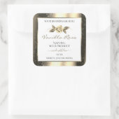 Glamoureus Gold Glitter Floral White Product Label (Tas)