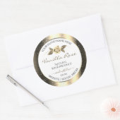 Glamoureus Gold Glitter Floral White Product Label (Envelop)