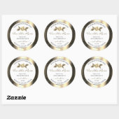 Glamoureus Gold Glitter Floral White Product Label (Vel)