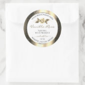 Glamoureus Gold Glitter Floral White Product Label (Tas)