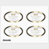 Glamoureus Gold Glitter Floral White Product Label (Vel)
