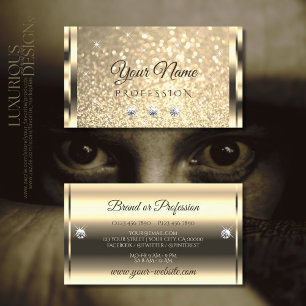 Glamoureus Gold Glitter Luminous Stars Diamonds Visitekaartje