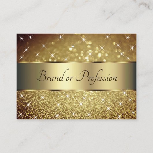 Glamoureus Gold Glitter Luminous Stars Professiona Visitekaartje (Voorkant)