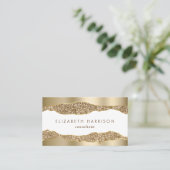 Glamoureus Gold Glitter Visitekaartje (Staand voorkant)