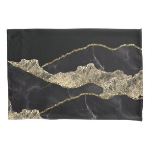 Glamoureus Gold Glitter White Marble Ombre Kussensloop