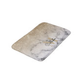 Glamoureus Gold Glitter White Marble Ombre Monogra Badmat (Gekanteld)