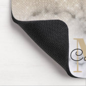 Glamoureus Gold Glitter White Marble Ombre Monogra Muismat (Hoek)