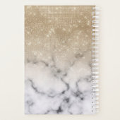 Glamoureus Gold Glitter White Marble Ombre Monogra Planner (Achterkant)