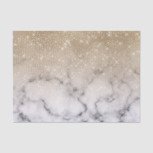 Glamoureus Gold Glitter White Marble Ombre Tissuepapier