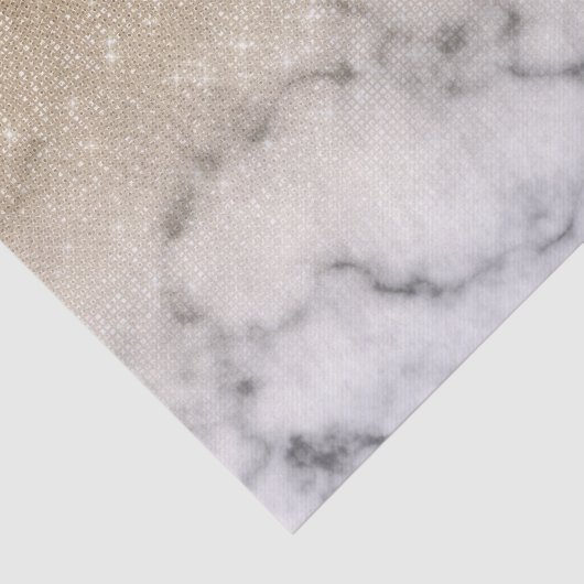Glamoureus Gold Glitter White Marble Ombre Tissuepapier (Detail)