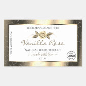 Glamoureus Gold Glitter White Product Labels Logo (Voorkant)