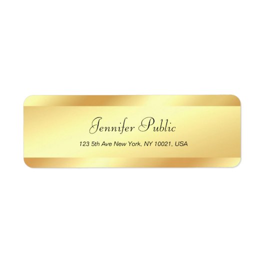Glamoureus Gold Hand Script Simple Return-adres Etiket (Voorkant)