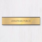 Glamoureus Gold Kijk eenvoudig uit Sjabloon elegan Deurbordje (Voorkant)