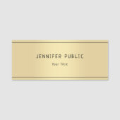 Glamoureus Gold Kijk Modern Elegant Sjabloon Trend Naamplaatje (Voorkant)