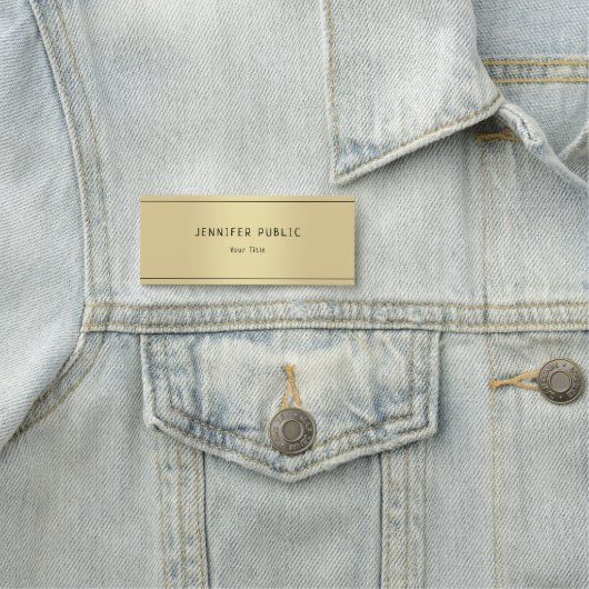 Glamoureus Gold Kijk Modern Elegant Sjabloon Trend Naamplaatje (In situ)