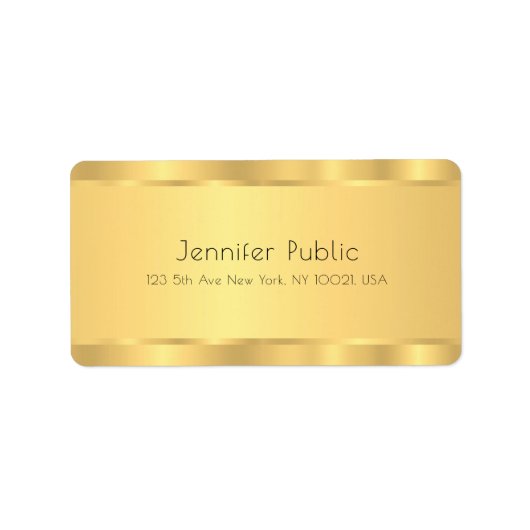 Glamoureus Gold Kijk Moderne Elegant Sjabloon Etiket (Voorkant)