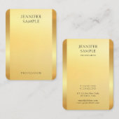 Glamoureus Gold Kijk Moderne Elegant Sjabloon Visitekaartje (Voorkant / Achterkant)
