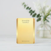 Glamoureus Gold Kijk Moderne Elegant Sjabloon Visitekaartje (Staand voorkant)
