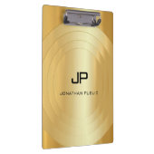 Glamoureus Gold Kijk Monogram Elegant Sjabloon Klembord (Rechts)