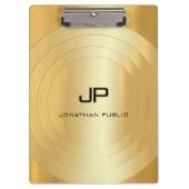 Glamoureus Gold Kijk Monogram Elegant Sjabloon Klembord (Voorkant)