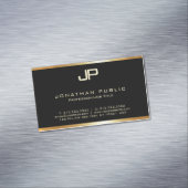 Glamoureus Gold Monogram Moderne Elegant Sjabloon Magnetisch Visitekaartje (Voorbeeld)