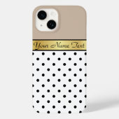 Glamoureus Gold Name Champagne & White Black Dot Case-Mate iPhone Case (Achterkant)