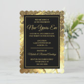 Glamoureus Gold New Years Uitnodiging (Staand voorkant)