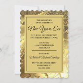 Glamoureus Gold New Years Uitnodiging (Voorkant)