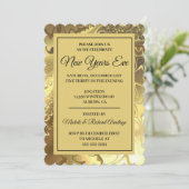 Glamoureus Gold New Years Uitnodiging (Staand voorkant)