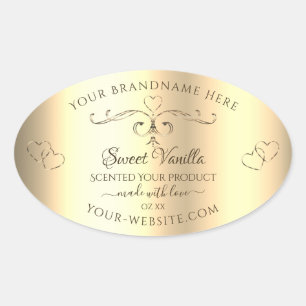 Glamoureus Gold Product Labels Golden  Hearts