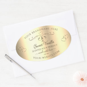 Glamoureus Gold Product Labels Golden  Hearts