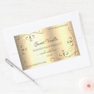 Glamoureus Gold-productlabels met hoeken Rechthoekige Sticker
