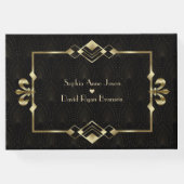 Glamoureus Gold Roaring 20 Art Deco Wedding Gastenboek (Achterkant)