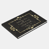 Glamoureus Gold Roaring 20 Art Deco Wedding Gastenboek (Hoek)