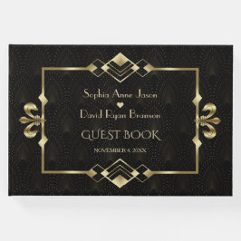 Glamoureus Gold Roaring 20 Art Deco Wedding Gastenboek