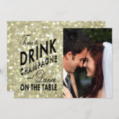 Glamoureus Gold Save the Date (Voorkant / Achterkant)