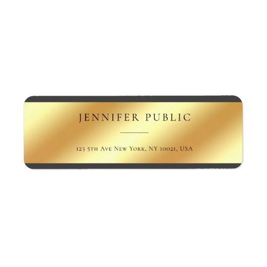 Glamoureus Gold-Sjabloon Moderne, eenvoudige vormg Etiket (Voorkant)