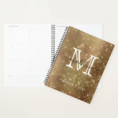 Glamoureus Gold Sparging Diamond Glitter Monogram Planner (Display)