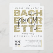 Glamoureus Gold Sparkle Bachelorette Kaart (Voorkant / Achterkant)