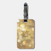 Glamoureus Gold Sparkles Monogram Bagagelabel (Achterkant verticaal)