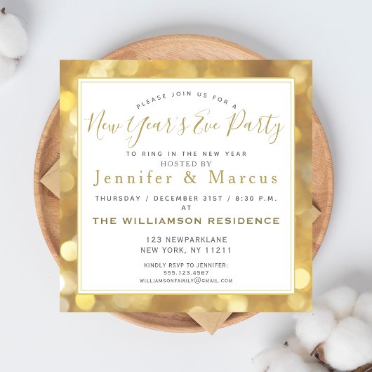 Glamoureus Gold Sparkles - Nieuwjaarsfeest Kaart