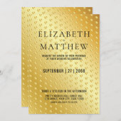 Glamoureus Gold Speckle Invitation Sjabloon Elegan (Voorkant / Achterkant)