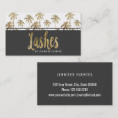 Glamoureus Gold Tropical Palm Trees Lashes Visitekaartje (Voorkant / Achterkant)