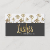 Glamoureus Gold Tropical Palm Trees Lashes Visitekaartje (Voorkant)