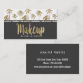 Glamoureus Gold Tropical Palm Trees Makeup Artist Visitekaartje (Voorkant / Achterkant)