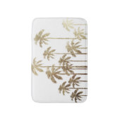Glamoureus Gold Tropical Palm Trees op wit Badmat (Voorkant Verticaal)