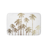 Glamoureus Gold Tropical Palm Trees op wit Badmat (Voorkant)