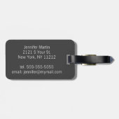 Glamoureus Gold Tropical Palm Trees op wit Bagagelabel (Achterkant horizontaal)