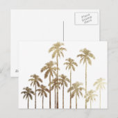 Glamoureus Gold Tropical Palm Trees op wit Briefkaart (Voorkant / Achterkant)